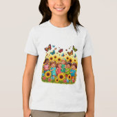 野原で戯れる トライブレンドＴシャツ (正面)