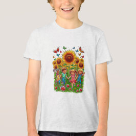 野原で戯れる トライブレンドＴシャツ