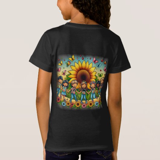 野原で戯れる Tシャツ (裏面)