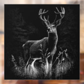 野原と木で囲まれた〔雄ジカの〕枝角を持つ鹿 ウィンドウサイン (シート2)