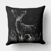 野原と木で囲まれた〔雄ジカの〕枝角を持つ鹿 クッション (裏面)