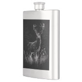野原と木で囲まれた〔雄ジカの〕枝角を持つ鹿 フラスク (左)