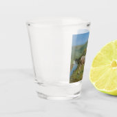 野原にライトグレーウマ科のの馬（家畜） ショットグラス (左)