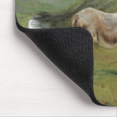 野原にライトグレーウマ科のの馬（家畜） マウスパッド (コーナー)