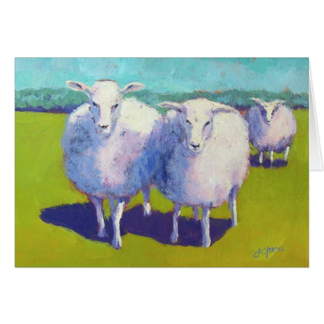 野原に二頭の羊 (正面横)