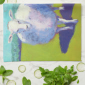 野原に二頭の羊 キッチンタオル (折り畳み)