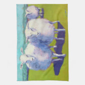 野原に二頭の羊 キッチンタオル (縦)