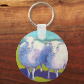 野原に二頭の羊 キーホルダー (正面)