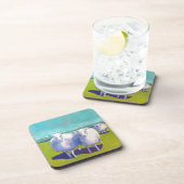 野原に二頭の羊 コースター (右側)