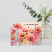 野原に咲くケシの子たち母の日 シーズンポストカード (スタンド正面)