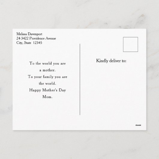 野原に咲くケシの子たち母の日 シーズンポストカード (裏面)