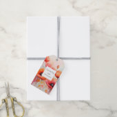 野原に咲く赤い水色のケシ結婚シ ギフトタグ (より糸付き)