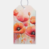 野原に咲く赤い水色のケシ結婚シ ギフトタグ (裏面)