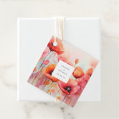 野原に咲く赤い水色のケシ結婚シ フェイバータグ (インサイチュ)