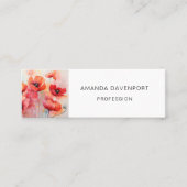 野原に咲く赤い水色のケシ スキニー名刺 (正面)