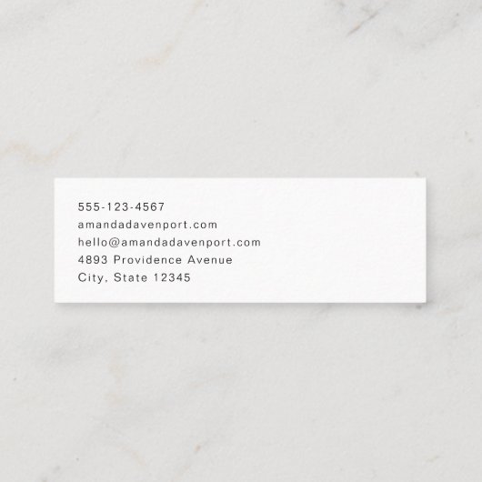 野原に咲く赤い水色のケシ スキニー名刺 (裏面)