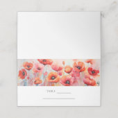 野原に咲く赤い水色のケシ プレイスカード (外部開封)