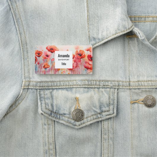 野原に咲く赤い水色のケシ 名札 (インサイチュ)