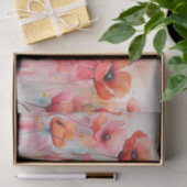 野原に咲く赤い水色のケシ 薄葉紙 (ギフト)