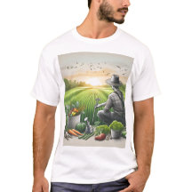 野原に座っているスケッチ