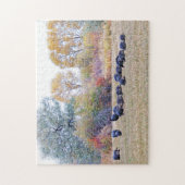 野原に棲む七面鳥の群れ ジグソーパズル (縦)