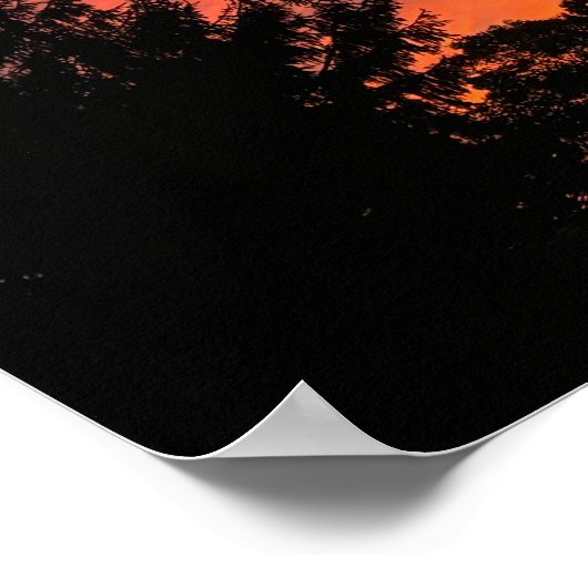 野原に沈む夕日 ポスター (角)