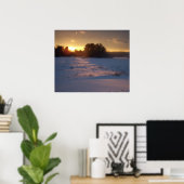 野原に沈む夕日 ポスター (ホームオフィス)