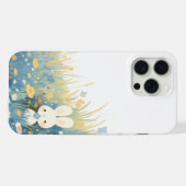 野原に隠れる白うさぎ iPhoneケース (裏面横)