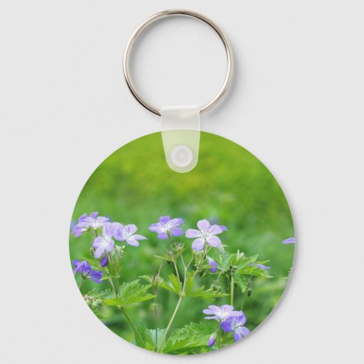 野原のすみれの花 キーホルダー (正面)