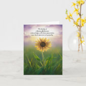 野原のひまわり悔やみや弔慰サンキューカード カード (黄色い花)