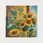 野原のひまわり タペストリー (正面(横))