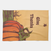 野原のカボチャは寂しい。紅葉秋。 キッチンタオル (横)