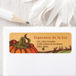 野原のカボチャは寂しい。紅葉秋。 ラベル