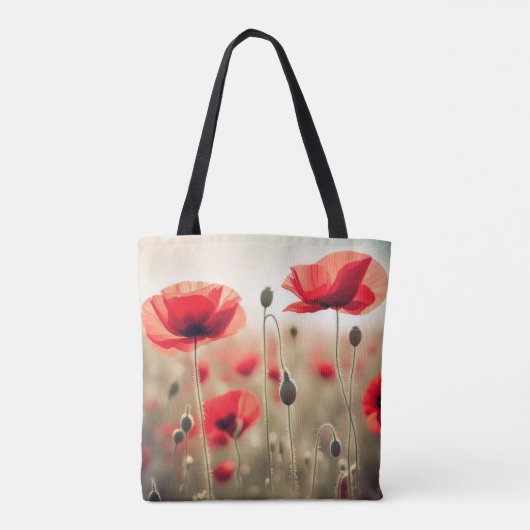 野原のケシの赤 トートバッグ (裏面)