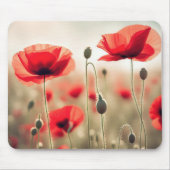 野原のケシの赤 マウスパッド (正面)