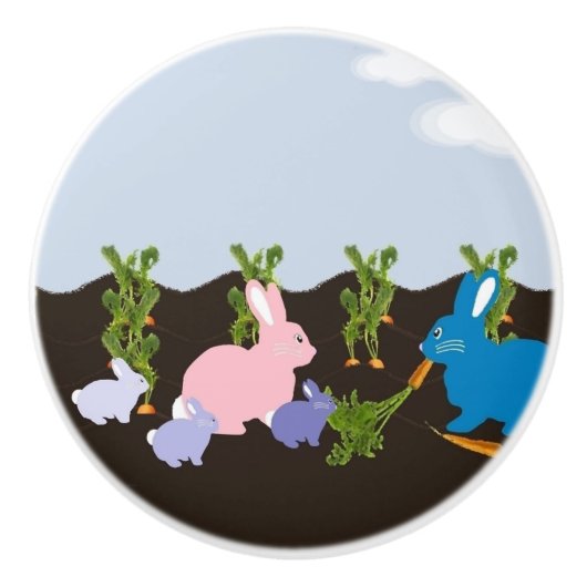 野原のバンニー セラミックノブ (正面)