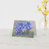 野原のファインアート絵画の青い野草 カード (黄色い花)