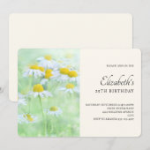 野原のプレッティ・デイジー誕生日 招待状 (正面/裏面)