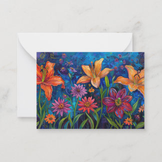 野原のユリ ノートカード