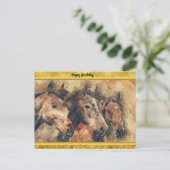 野原のランニング純血馬 ポストカード (スタンド正面)