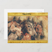 野原のランニング純血馬 ポストカード (正面/裏面)