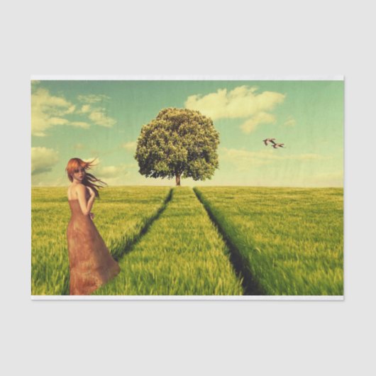 野原の少女 薄葉紙 (正面)