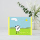 野原の羊 ポストカード (スタンド正面)