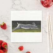 野原を跳び越える長い灰色のうさぎ スタンダードランチョンナプキン (インサイチュ)