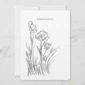 野図解入りの、写真付きの花結婚式招待状 招待状 (裏面)