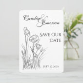 野図解入りの、写真付きの花 セーブザデート (スタンド正面)