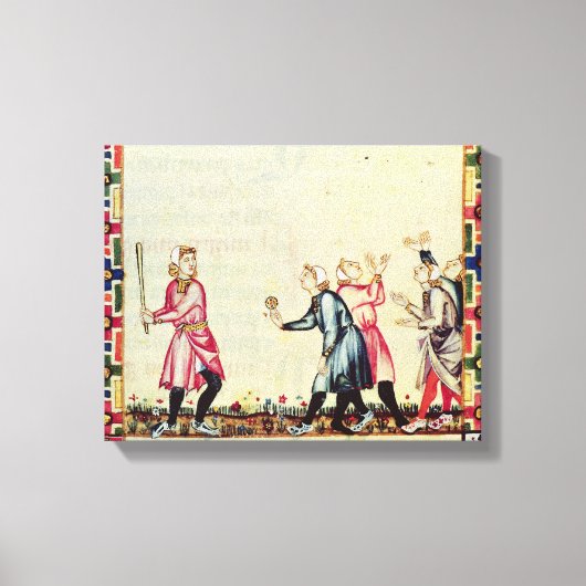 野外での人々のゲーム キャンバスプリント (正面)