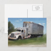野外はがきの中のトラック ポストカード (正面/裏面)