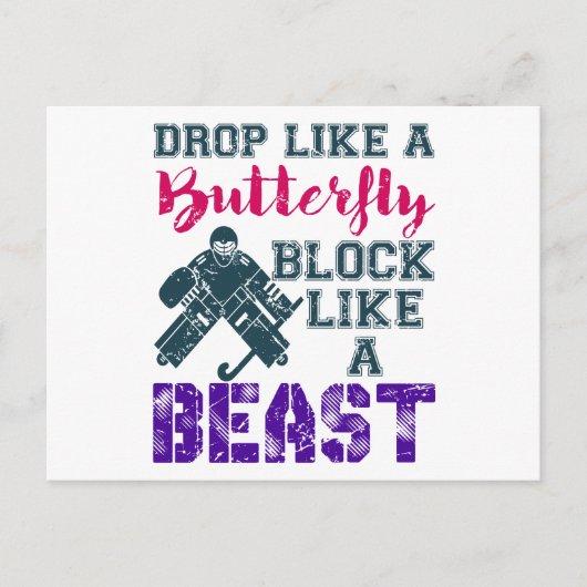 野外ホッケー獣のようなゴアリー・ブロック ポストカード (正面)