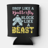 野外ホッケー獣のようなゴアリー・ブロック 缶クーラー (裏面)